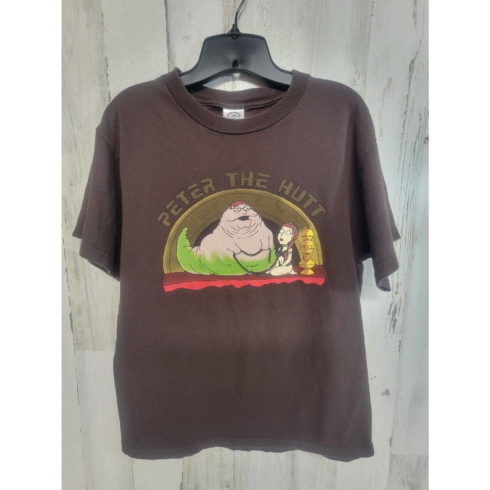 Delta T-shirt Men's Brown Medium Vintage Star Wars Family Guy Peter the Hutt
